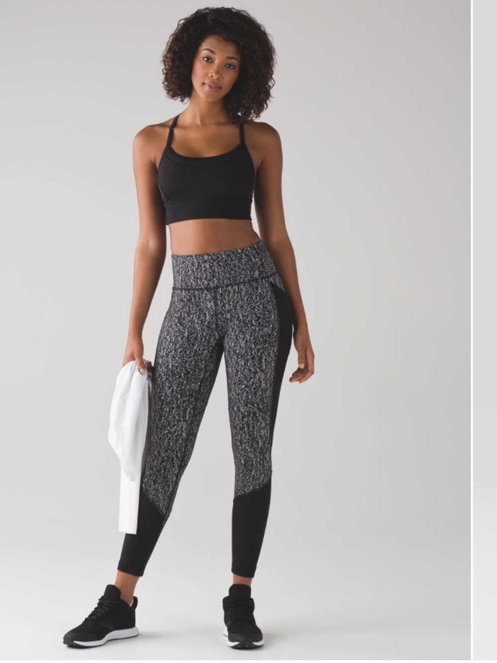 Lululemon Fit Physique Tight Luon Suited Jacquard Black White size 4